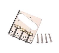 Eighosee Puente fijo para guitarra eléctrica de estilo vintage con puente de sillín, color plateado y dorado