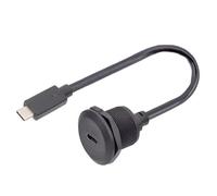 Eighosee Puerto de Datos Tipo C con Conector de Alimentación USB-C de Panel Fijo Roscado, Conector Hembra A Macho Tipo C de Carga USB Tipo C 3.1