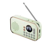 Eighosee Radio FM Portátil Recargable Pequeño Altavoz Bluetooth Inalámbrico Sonido Estéreo Envolvente USB Radios Vintage Verde