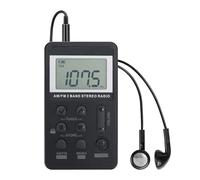 Eighosee Radio PortáTil FM/Am Doble Banda EstéReo Digital Mini Receptor de Radio PortáTil con Pantalla LCD BateríA Recargable