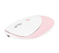 Eighosee Ratón inalámbrico Bluetooth 5.0 + 3.0 + 2.4G con carga de aleación de aluminio ultrafino, modo silencioso, ratón inalámbrico para PC portátil (rosa chica)
