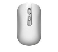 Eighosee Ratón inalámbrico para juegos Bluetooth 2.4G, modo dual, silencioso, 1600 DPI, óptico, ergonómico, portátil, PC, color plateado