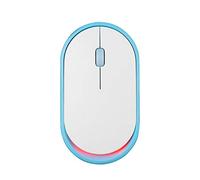 Eighosee Ratón óptico inalámbrico silencioso de 2,4 G, retroiluminación LED naranja, mouse inalámbrico portátil móvil para laptop, PC azul