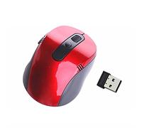 Eighosee Ratón para juegos de 2,4 G para receptor USB, inalámbrico, óptico, portátil, computadora, computadora, PC, color rojo