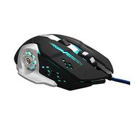 Eighosee Ratón para juegos, mouse USB óptico, mouse RGB para juegos, mouse de PC con cable, 6 botones