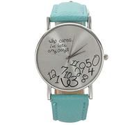 Eighosee Reloj analógico de cuarzo con números árabes, color rosa, unisex, color verde , verde