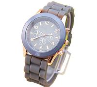 Eighosee Reloj clásico de silicona para mujer, color gris, gris