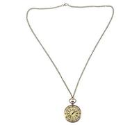 Eighosee Reloj de bolsillo con escala , vintage, de una sola carcasa, clásico, para hombre y mujer, reloj de bolsillo de cuarzo, marrón