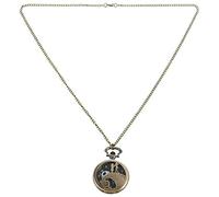 Eighosee Reloj de bolsillo de cuarzo con diseño de cabeza de fantasma, ideal como regalo para parejas, marrón