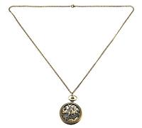 Eighosee Reloj de bolsillo de cuarzo vintage con colgante de cadena, marrón