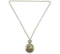 Eighosee Reloj de bolsillo retro de bronce vintage en relieve, marrón