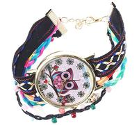 Eighosee Reloj de pulsera casual de cuarzo con esfera de punto, color negro, negro