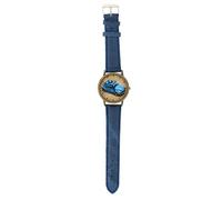 Eighosee Reloj de pulsera clásico de lujo, impermeable, retro, de aleación, con de coche, correa de sarga, para regalo, color azul, azul