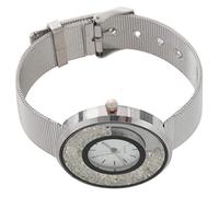 Eighosee Reloj de pulsera de acero inoxidable para amantes del reloj de pulsera de cuarzo. Color: plateado, plata