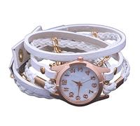 Eighosee Reloj de pulsera tejido a mano para mujer, reloj de cuarzo informal para mujer (),