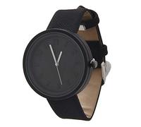 Eighosee Reloj de pulsera unisex con números simples, de cuarzo, lona, cinturón, color negro, negro
