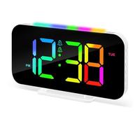 Eighosee Reloj Despertador Digital LED para Dormitorios con Luz, Alarma Dual, 12/24 H, Reloj Despertador con Pantalla Grande Enchufable para Dormitorio, B