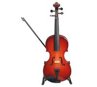 Eighosee Réplica de modelo de violín en miniatura con soporte y , accesorios de mini instrumentos musicales, adornos de Navidad, , 16 cm