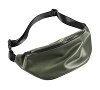 Eighosee Riñonera de piel sintética con bolsillo para teléfono, color verde oscuro, verde oscuro, Talla única