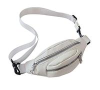 Eighosee Riñonera de piel sintética para mujer, bolsa de pecho con cinturón, bolso cruzado de hombro, color , White, Talla única