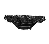 Eighosee Riñonera unisex con lentejuelas de doble color, para actividades informales, para mujer, Black, Talla única