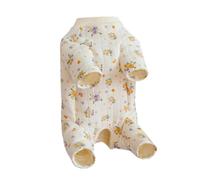 Eighosee Ropa de Algodón Cálida de Invierno para Perros Pequeños, Mono Envuelto en la Barriga, Pijama para Cachorros y Gatos, Pijama de una Pieza M