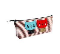 Eighosee School Life Children - Bolsa de maquillaje para guardar monedas, teléfono celular, color rojo, rojo , 21x7.5x3.5cm