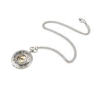 Eighosee Silver Queen Petal - Reloj de bolsillo con colgante vintage para mujer y hombre, plata, Estilo vintage