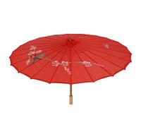 Eighosee Sombrilla oriental de bambú rojo de 80 cm de diámetro, rosso