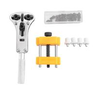 Eighosee Soporte de extracción de caja de reloj ajustable, juego de cubierta abierta, kit de reparación de relojes, Amarillo y plateado