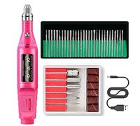 Eighosee Taladro de UñAs EléCtrico, MáQuina de Taladro de UñAs, de UñAs, Juego de Taladro de e para UñAs AcríLicas, Taladro de Acristalamiento de UñAs de Gel, Rojo