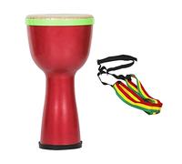 Eighosee Tambor Africano Lijiang de 8 Pulgadas, Pandereta, NiñOs Adultos, Principiantes, Instrumentos de PercusióN de Tambor Indio, Rojo