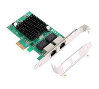 Eighosee Tarjeta controladora de red Gigabit Ethernet Pci-E de 10/100/1000 Mbps, Rj45 X2 Dual de 2 puertos Pcie Server Tarjeta de interfaz de red LAN Convertidor para PC de escritorio con soporte bajo
