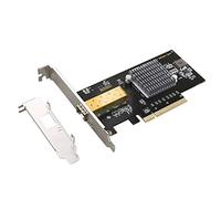 Eighosee Tarjeta de red de 10 Gbps, adaptador de red de un solo puerto SFP de fibra óptica PCI con chipset 82599