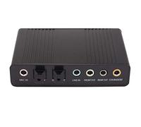 Eighosee Tarjeta de sonido de fibra de audio óptica externa de canal USB 5.1 S/PDIF para ordenador portátil