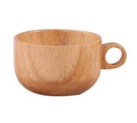 Eighosee Tazas de madera de caucho natural estilo japonés para desayuno, cerveza, leche, té verde, café, botella de agua, vasos para el hogar