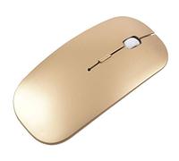 Eighosee Teclado inalámbrico y ratón delgado, mini teclado para oficina en casa, teclado de negocios, dorado