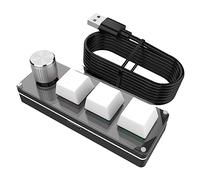 Eighosee Teclado mecánico con perilla de control de volumen rápido para oficina, para computadora portátil, color