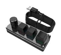 Eighosee Teclado mecánico con perilla de control de volumen rápido para oficina, para computadora portátil, color negro