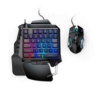 Eighosee Teclado RGB con una sola mano + kit de teclado para juegos de 35 LED para mano izquierda para juegos móviles