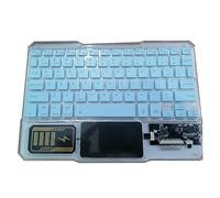 Eighosee Teclado táctil inalámbrico retroiluminado, teclado RGB, teclado Bluetooth de cristal transparente, teclado universal para PC, azul