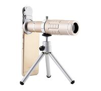Eighosee Teleobjetivo universal con zoom de 18x, lente ojo de , lente de ojo de , zoom óptico de 18X, teleobjetivo (dorado)