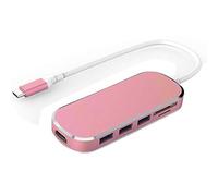 Eighosee Tipo C a USB 3.0HUB Hub expansor USB-C lector de estación de acoplamiento Combo rosa