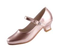 EIGHT KM Zapatos de tacón Alto para niñas Modelo Mary Jane EKM7015 en Charol Dorado Estilo Princesa para Fiesta o Boda Talla EU 29