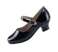EIGHT KM Zapatos de tacón Alto para niñas Modelo Mary Jane EKM7015 en Charol Negro Estilo Princesa para Fiesta o Boda Talla EU 36