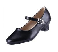 EIGHT KM Zapatos de tacón para niñas Modelo Mary Jane Athena en Cuero Microfibra Negro Fiesta Boda Princesa Talla EU 32
