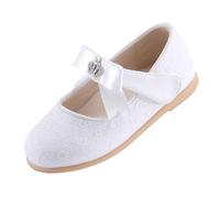 EIGHT KM Zapatos De Vestir para Niñas Pequeñas Bailarinas Mary Jane De Boda EKM7063 Brillo Brillante Corona Corazón Blanco EU tamaño 26