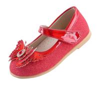 EIGHT KM Zapatos De Vestir para Niñas Pequeñas Bailarinas Mary Jane De Boda EKM7063 Brillo Brillante Mariposa Minerva Rojo EU tamaño 25