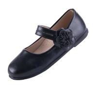 EIGHT KM Zapatos de Vestir para niñas pequeñas Mary Jane Princesa Boda Zapatillas de Ballet EKM7063 Flor de Cuero de Microfibra Camelia Lustroso Negro EU tamaño 25