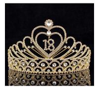 Eighteen Years Old 18 Birthday Party Rhinestone Tiara Crown Hair Combs T2305g Gold